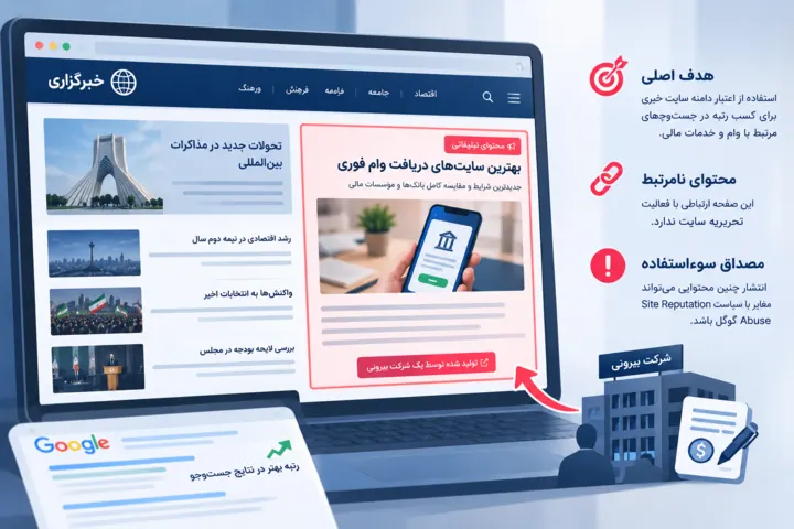 نمونه Site Reputation Abuse